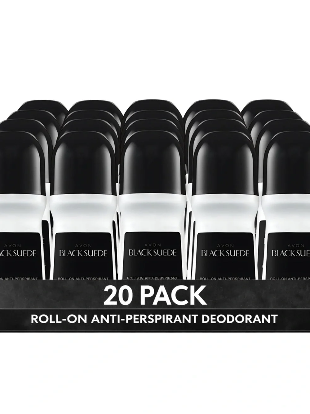Avon Black Suede Roll-On Deodorant — Black & White